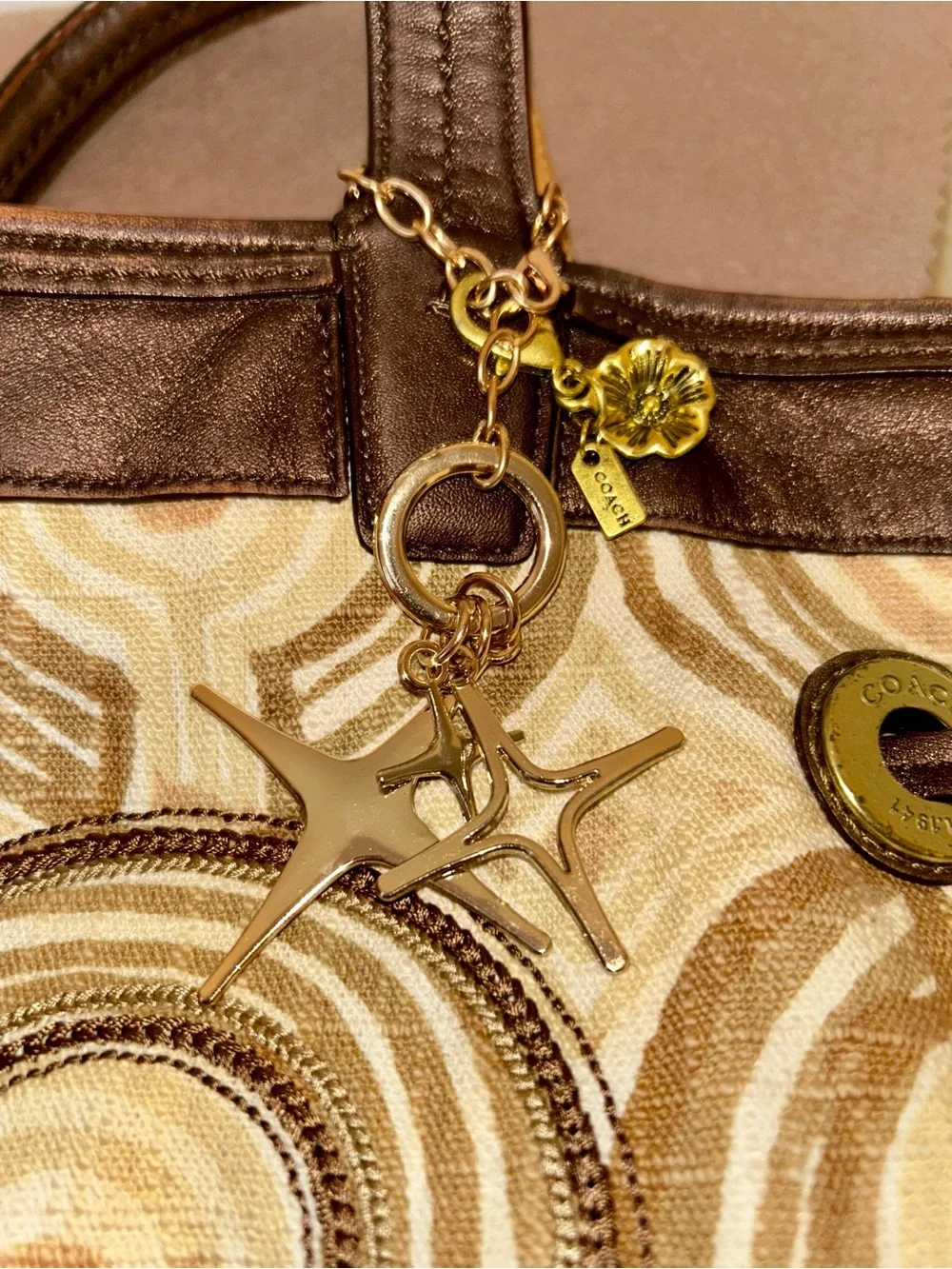 Coach Audrey Op Art Swirl Leigh Slim Tote . Vintage Y2K